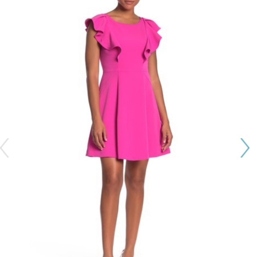 Eliza J Nordstrom Rack Hot Pink Ruffle Dress